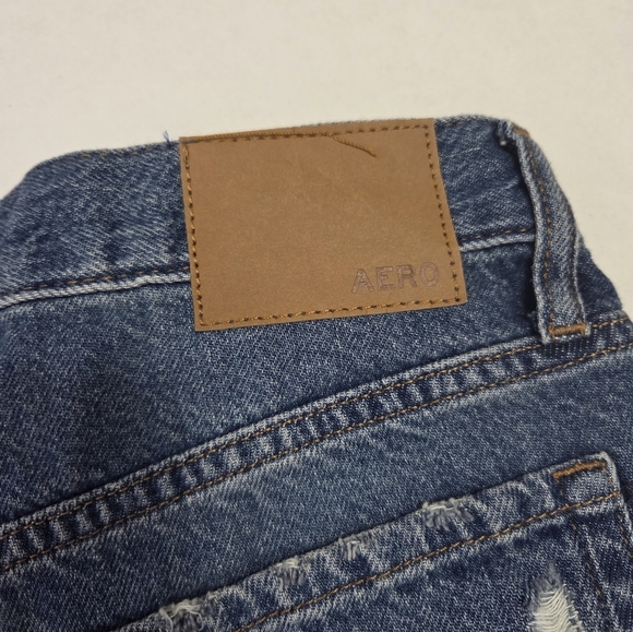 Aeropostale Vintage High Rise Shorty Womens Blue Jean Shorts EUC Size 6 - Picture 6 of 8